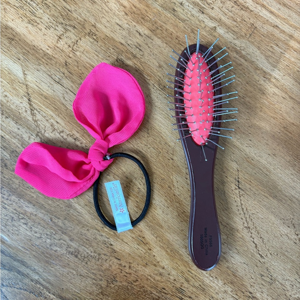 American Girl Doll Hair Brush & Bow